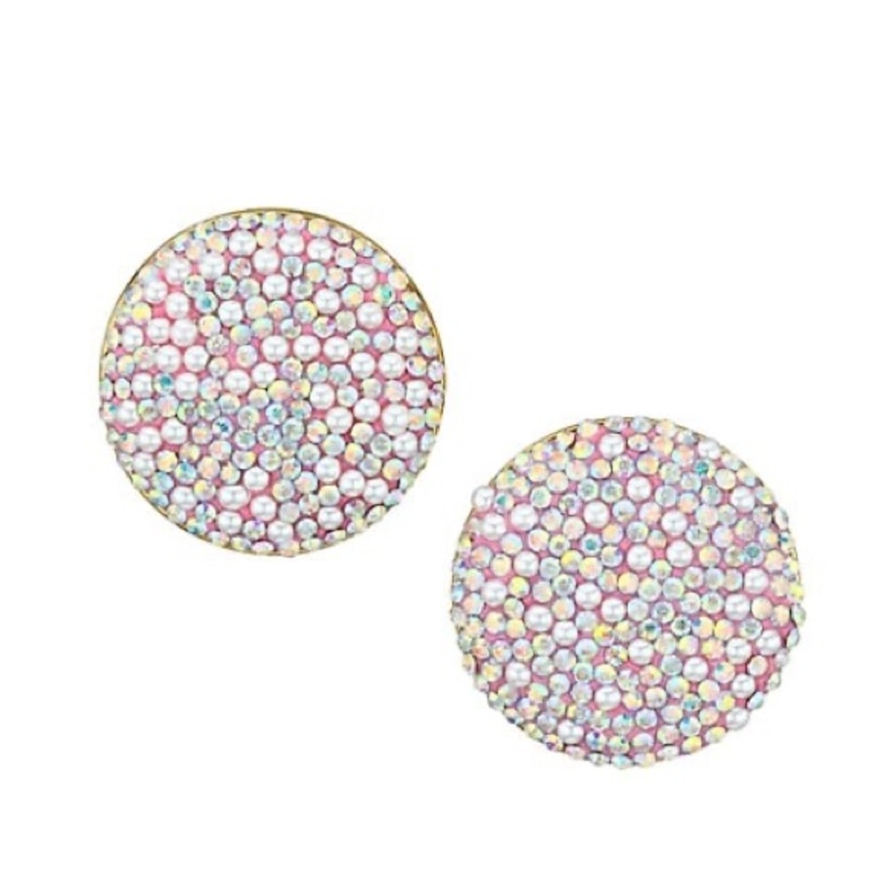 Lele Sadoughi Shimmer Clip-On Button Earrings